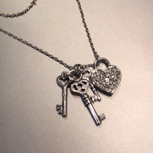 Juicy Couture Heart Lock and Key Necklace